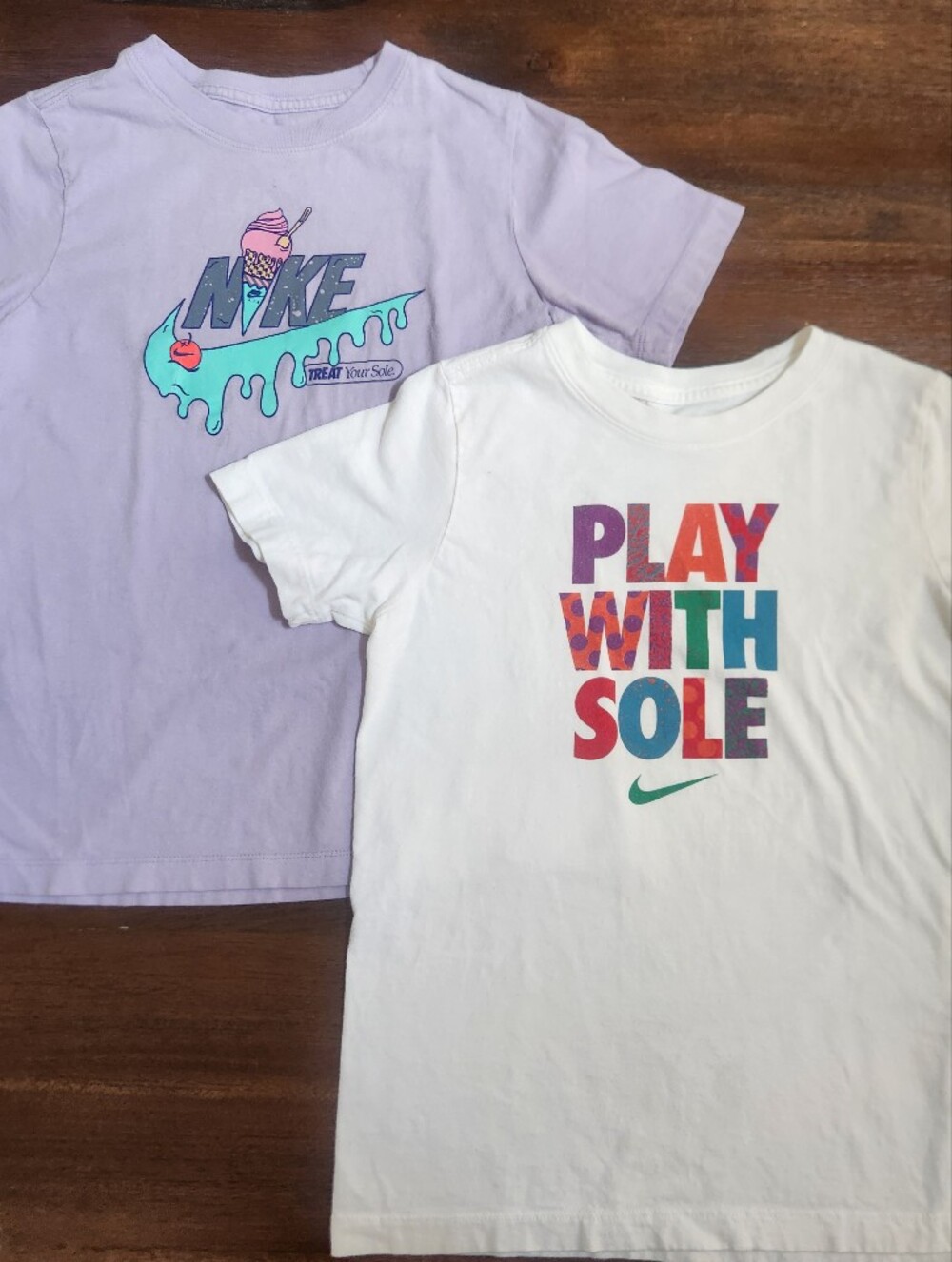 Nike Kids White & Lilac Short-Sleeve Graphic Tees